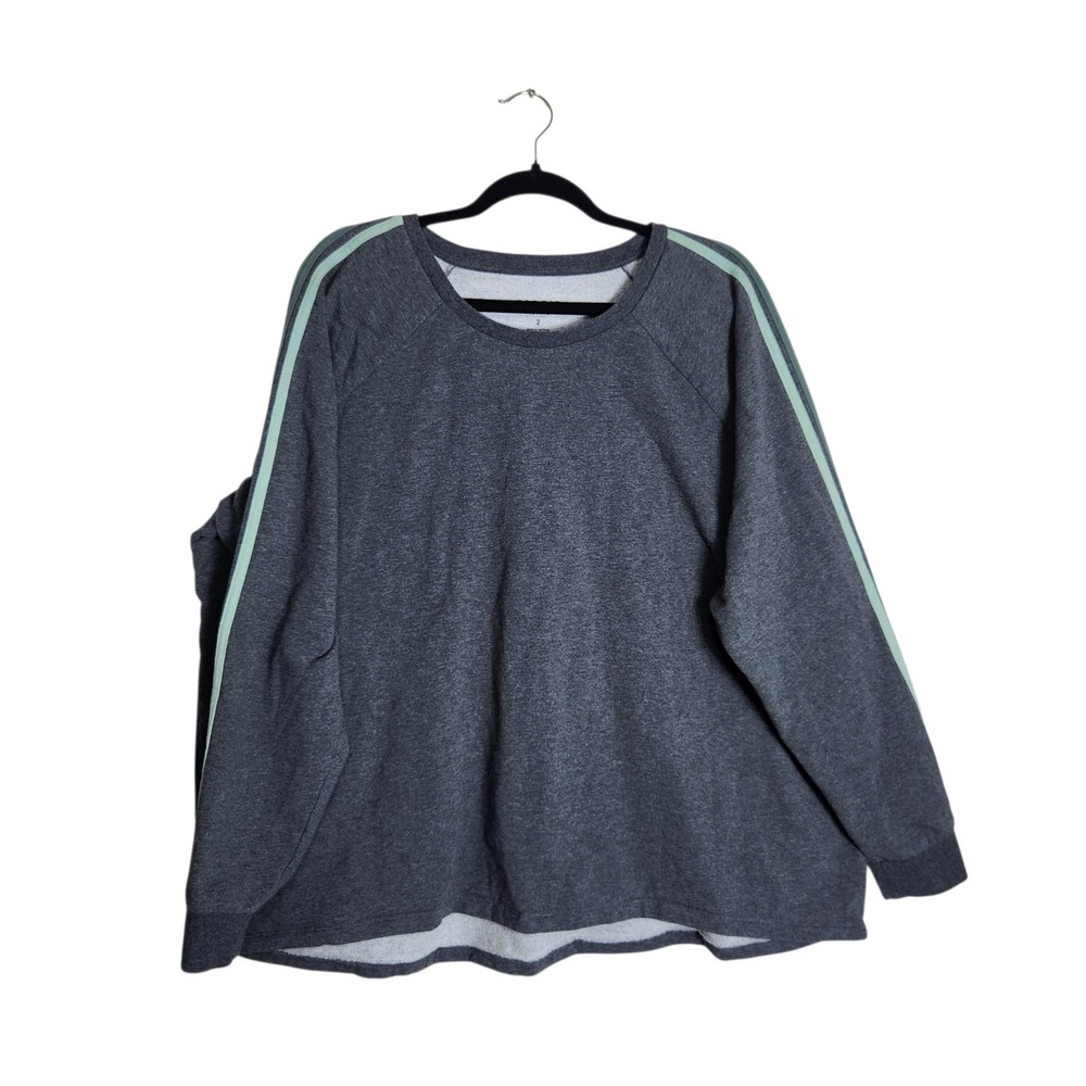 Torrid Active Gray Heather Side Stripe Raglan Sweatshirt Size 2 Plus 2X